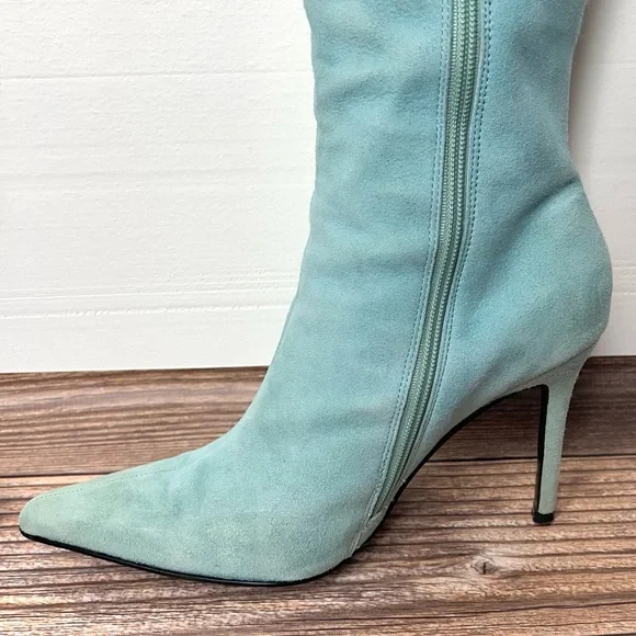 Vintage Blue Suede Boots Size 7 - Picture 14 of 16